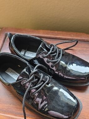 Tip Top Kids Black Patent Moccasin Lace-Up Shoes